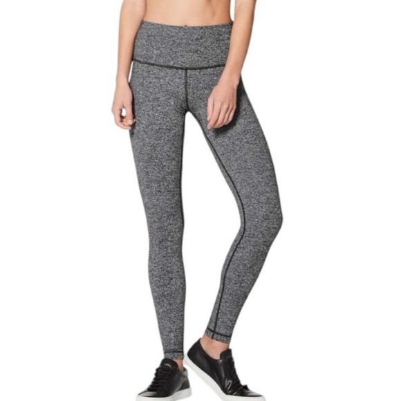 Lululemon Wunder Under Heathered Black Legging Size 4 - Picture 1 of 14